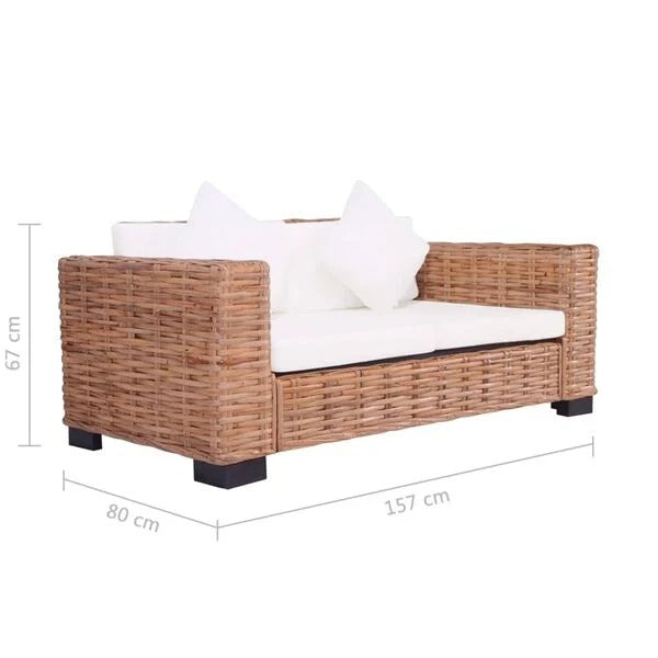 Dimensions canapé rotin naturel | 157 x 80 x 67 cm | RotinDéco