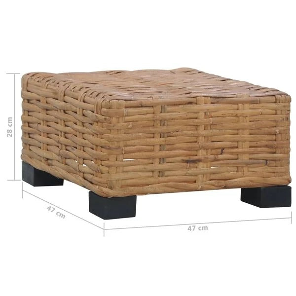 Dimensions table basse rotin naturel – 47 x 47 x 28 cm – RotinDéco